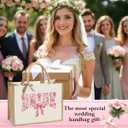 KongMoTree Bride Wedding Tote Bag, Coquette Bow Tote Bag with Floral for Wedding Bachelorette Party Honeymoon Travel