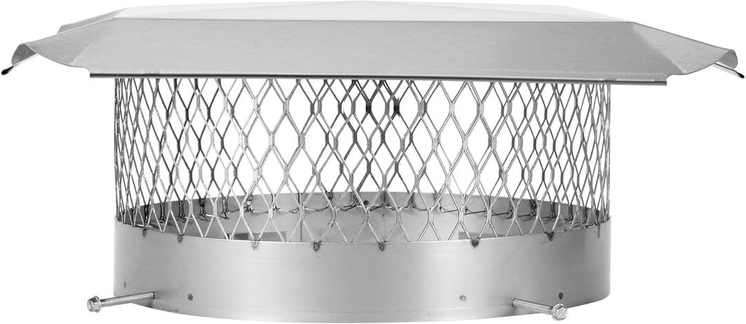 Draft King SS14U Round Bolt On Stainless Steel Single Flue Chimney Cap, 14" Diameter