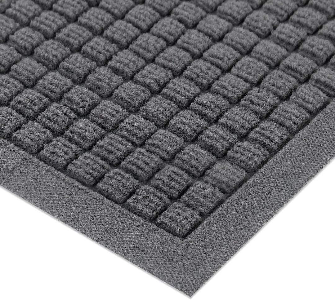 100pointONE Front Door Mat Outside Entrance, 48"x36" Doormat, Square Grey