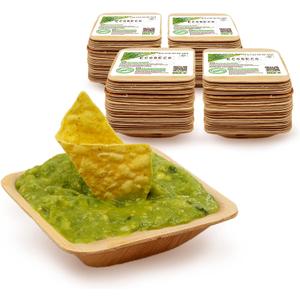 ECODECO Palm Leaf Compostable Plates - 100 pcs - 4 Inch Square Bowl - Disposable Like Bamboo Party Plates