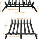 AMAGABELI GARDEN & HOME Fireplace Grate 30 inch Fire Pit Grate Fire Place Log Holder Wrought Iron Heavy Duty Solid Steel Indoor Outdoor Camping Hearth Firepit Firewood Wood Burning Rack Stove