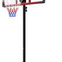 Portable Basketball Hoop for Kids & Teens, 4.1–8.5FT Adjustable Height, 32'' Shatterproof Backboard, Fillable Base with Weight Bag, Outdoor Goal for Backyard & Driveway