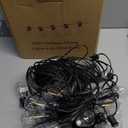 Brightever LED Outdoor String Lights 100FT Patio Lights with 52 Shatterproof ST38 Vintage Edison Bulbs, Outside Hanging Light Waterproof for Porch, Deck, Garden, Backyard, Balcony, 2700K Dimmable (100FT-Warm White, Black Wire)