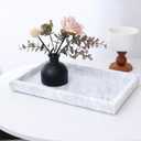 Yew & Tulip Natural Carrara White Marble Vanity Tray, Natural White Marble Serving Tray for Bathroom, Kitchen, Vanity, Home Decor, Wedding etc. (12" x 8" x 1.2")