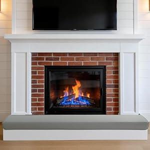 ROYALAY Fireplace Cushions for Hearth Sitting, Fireplace Cover Guards for Kids, Soft Velvet Form Mat for Children Protection, Easy to Install, (72inx14.9inx0.78in)