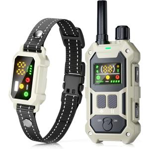 BLACKDOG Military Dog Shock Collar - 4200ft Dog Training Collar with Remote, 4 Training Modes, Flashlight & Strobe, 3-Month Battery, IP67 Waterproof Dog E Collar for All Breeds 5-150lbs (Beige)