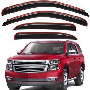 Lightronic Extra Durable Clip-on in-Channel Auto Vent Window Visor, Fits 2007-2014 Chevrolet Tahoe & GMC Yukon, UV Protection Rain Guard, Original Wind Deflector, No-Drill Install, Dark Smoke, 4-Pcs