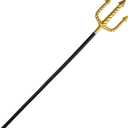 Skeleteen Gold Trident Costume Accessory - Golden Pitchfork Spear Toy Prop Weapon Staff Accessories for Adults and Kids Costumes