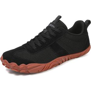 UBFEN Sneakers Barefoot Shoes for Womens Mens Minimalist Trail Running Hiking Comfortable Walking Black Size US 8 Women/6 Men, Black