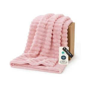 Bedsure GentleSoft Coral Pink Fleece Blanket for Couch - Super Soft Cozy Blankets for Women, Cute Small Blanket for Girls, 50x70 Inches