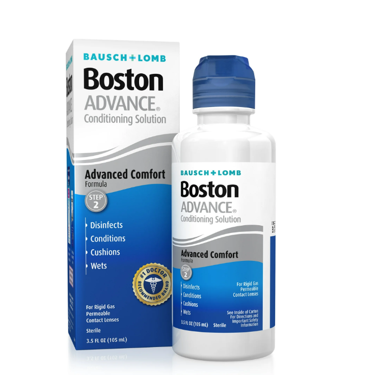 Boston Advance Conditioning Solution, Conditions & Wets Rigid Gas Permeable (RGP) Lens for Comfortable Wear, 3.5 Fl Oz (Pack of 2)