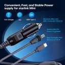 Starlink Mini Car Adapter 3-in-1 Cable USB-C, DC & Cigarette Lighter, Waterproof Replacement for Starlink Mini (10FT) (10FT)