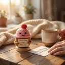 Friendship Gifts for Women - Handmade Positive Crochet Cupcake with 30 Cute Affirmation Cards for Emotional Support | Birthday Gift for Women, Best Friend, Bestie, Coworker | Mothers Day Present Idea