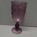Wiwiqing 48 Pcs Plastic Goblets 7.5oz Vintage Goblet Plastic Wine Glasses Colored Retro Embossed Water Goblets for Wine Bar Juice Baby Shower Wedding Reception Grand Event Party (Purple)