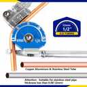 Wostore 1/2" Heavy Duty Tubing Bender Tube Bender Roller 180 HVAC Copper Tool for Copper Pipe, Aluminum Pipe, Iron Pipe, Stainless Steel Pipe