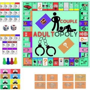 Adultopoly Board Game, Adult Board Game Naughty, Adults Couples Card Board Games Props, Date Night Ideas Horrible Couple Relationship Conversation Game Card Board