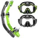 Kwambiri Snorkeling Gear for Adults, Dry-Top Snorkel Set, 180°Panoramic Wide View Diving Mask Breathing Freely Snorkel Mask for Snorkeling Scuba Diving Swimming Travel