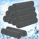 Hosuly 12 Pieces Cooling Towels for Hot Weather Soft Breathable Cold Towel Yoga Towels for Sweat, Sports, Workout, Fitness, Gym, Running, Travel Camping, 12 x 40 Inch (Dark Gray)