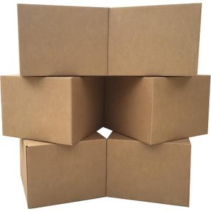 Large Moving Boxes 20'' x 20'' x 15'' (Pack of 6), Corrugated Cardboad Boxes For Packing, Shipping, Packing & Moving