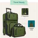 U.S. Traveler Rio Lightweight Softside Rolling Carry-on Suitcase, 2-Wheel Set, Royal Blue, 21"/14"