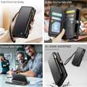 Defencase Compatible with iPhone SE 2020 2022 Case Wallet with RFID Blocking Card Holder for Women Men, Soft PU Leather Magnetic Snap Flip Zipper Strap Wallet Phone Case Fit for iPhone SE/7/8, Black