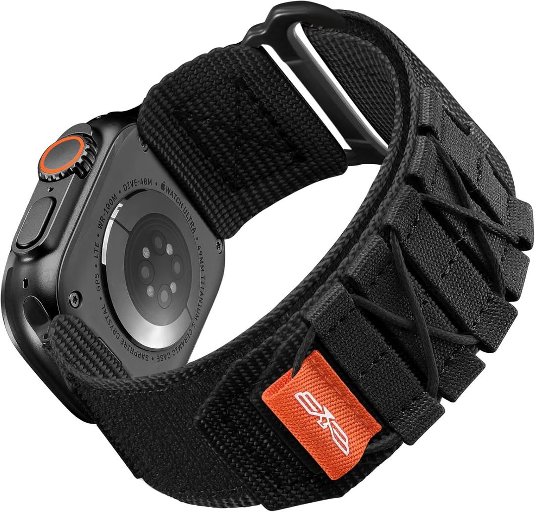 Bandletic Nylon Bands Compatible with Apple Watch Ultra 3/Ultra 2 Band 49mm for Men 46mm 45mm 44mm 42mm(Series 3), Rugged Tactical Sport Strap for iWatch Series 11 10 9 8 7 6 5 4 SE 3 2 1, L-Black Size: 49mm/46mm/45mm/44mm/42mm(Series 3)-L Bandletic Nylon Bands Compatible with Apple Watch Ultra 3/Ultra 2 Band 49mm for Men 46mm 45mm 44mm 42mm(Series 3), Rugged Tactical Sport Strap for iWatch Series 11 10 9 8 7 6 5 4 SE 3 2 1, L-Black Size: 49mm/46mm/45mm/44mm/42mm(Series 3)-L
