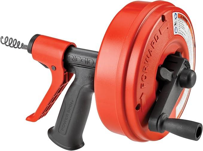 rigid power spin and drain cleaner with auto feed technology