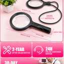 5.0 Upgraded Magnifying Glass Hand Free12X German Ultra-HD LensCloud Sponge Neck Protection 3 Smart Mode Light, All-Purpose Magnifying for Reading, Cross Stitch, Craft Seniors Use (Black)