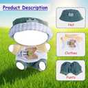 2 x Clothes for Doll  Casual Youth Outfit for 17cm Dolls, Green Hat, White & Yellow Letter K Shirt & Green Pants  Doll Accessories Only