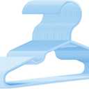 Baby Hangers for Closet 100 Pack Blue Plastic Kids Children's Clothes Hangers Non-Slip (Blue, 100)