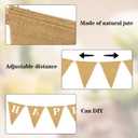 GCQQ 60 Pcs Blank Burlap Pennant Banner Flags 65FT Brown Fall Burlap Sign Banners Garland 5"x6.5" for Thanksgiving Holiday Wedding Baby Shower Birthday Party Pre-Strung DIY Customizable Banner
