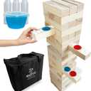 SWOOC Games - Giant Tower Party Game with Hidden Jello Shots - Includes Disposable Cups, Lids & Carrying Case - Stacks up to 5ft - Tipsy Topple Game for Adults - Giant Outdoor Games - Jumbo Bar Fun