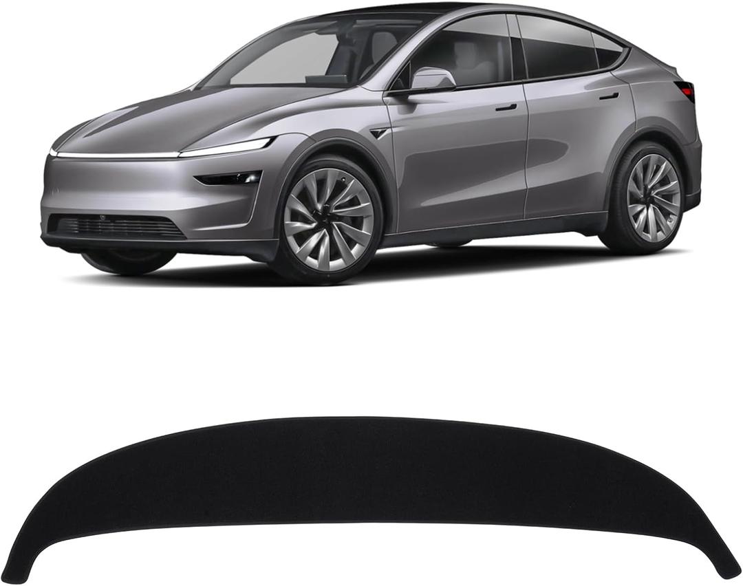 KUST Black Dash Cover Compatible with Tesla Model Y Juniper 2025-2026 (Only fit for Juniper) Dashboard Cover Accessories Polyester Dashboard Mat Custom Fit Center Console Sunshield Protector No Glare