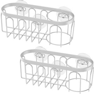 1PCS Sponge Holder for Kitchen Sink with Suction Cups, in-Sink Sponge Holder, Wall Hanging Caddy Organizer Drain Rack Tray -Dish Cloth, Brush, Scrubber-304 Stainless Steel No Drill for Bathroom