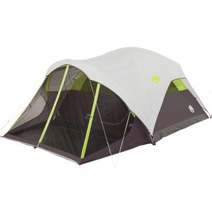 Coleman Steel Creek 6-Person Tent with Screened Porch & Integrated Rainfly, Weatherproof Tent with Screen Room Sets Up in Minutes, Fits Queen-Size Airbed