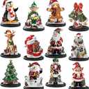 Yousoontic 12 Pcs Christmas Wooden Table Centerpieces Decorations Santa Claus Snowman Polar Bear Penguin Nutcracker Elk Wooden Signs Tabletop Centerpieces Home Decor for Xmas Holiday (Classic)