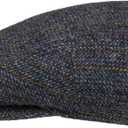 Stetson Kent Herringbone Stripe Flat Cap Men - Made in The EU (7 1/4-7 3/8, Navy)