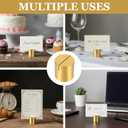 24 Pcs Gold Table Number Holders, Wooden Mini Cylinder Lightweight Place Card Holders for Table, Photo Picture Menu Name Card Sign Display, Table Number Stands for Wedding Birthday Party Banquet