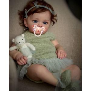 Reborn Baby Dolls Boy Girl 24 Inch 60cm Realistic Silicone Reborn Toddler Doll Real Size Soft Body Weighted Baby Doll Closed Mouth Newborn Toddler Toy Gifts (2067 Green Girl)