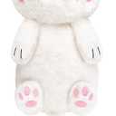 White Cat Microwavable 1.5 lbs Unscented Heating Pad for Women and Kids- Cute Soft Cozy Pillow Plush Heatable Warm Stuffed Animals - Kawaii Hot and Cold Plushie - White Cat Gifts for Girls and Women