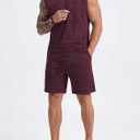 JMIERR Men's Vintage Acid Wash Two Piece Set Tank Top and Shorts