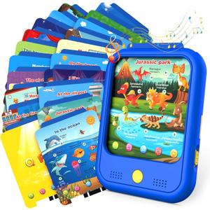 Qiaojoy Kids Learning Tablet Educational Learning Pad for Toddlers 2-5 to Learn Alphabets, Numbers, Foods, Time, Music, Talking Cards for ToddlersLearning Educational Toy Kids Gifts
