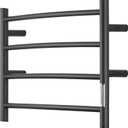 Electric Towel Warmer with Built-in Timer - Wall Mounted Bathroom Heated Towel Rack, Plug-in Design & Brushed Stainless Steel Finish Black