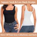 EUYZOU Women's Tummy Control Shapewear Tank Tops Seamless Square Neck Compression Tops Slimming Body Shaper Camisole (XL)
