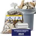 Plasticplace 42 Gallon Contractor Trash Bags │ 4.0 Mil │Clear Heavy Duty Garbage Bags │ 33" x 48" (50 Case)