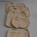 BAGAIL 4 Set/6 Set/8 Set Compression Packing Cubes Travel Accessories Expandable Packing Organizers (Square Mesh, 06-Beige)