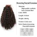 14 Inch Drawstring Ponytail Extension for Black Women, Curly Long Hair Ponytail, Natural Black Pony Tails Hair Extensions with Secure Fit for Easy Daily Wear (8H30)
