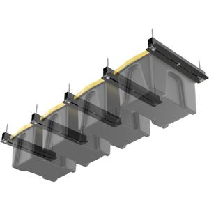 TORACK Garage Ceiling Bin Storage Rack(only fit 16 joist), Overhead Tote Storage Rails Heavy Duty Adjustable Tote Slide Rails for 4 Bins( 5 Pcs 17-inch Long Rails)
