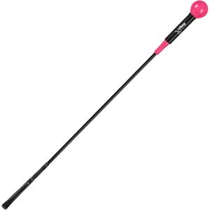 Greatlizard Golf Swing Trainer Aid 48" Warm-Up Stick for Strength Flexibility Tempo Training Golf Practice Aid with Weighted Head Swing Corrector for Men, ‎Rose Red