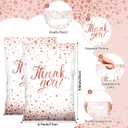 Pajean 100 Pcs Thank You Bags Bulk Small Thank You Plastic Gift Bags with Handle Dots Goodie Treat Shopping Wrap for Birthday Party Favors Business Wedding Baby Shower, 6.7" x 9.8"(White Rose Gold)